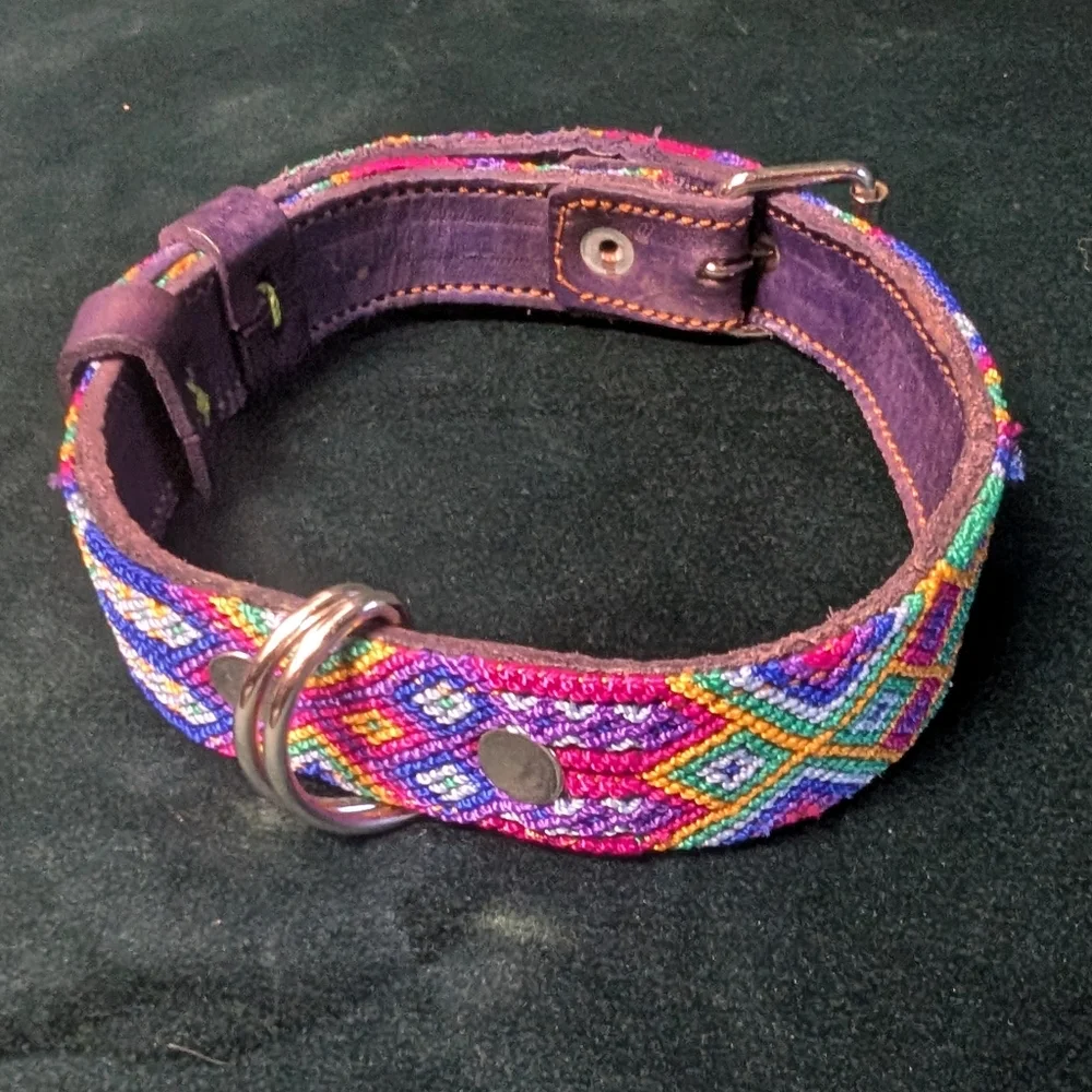 Artisan Handwoven Colorful Dog Collar